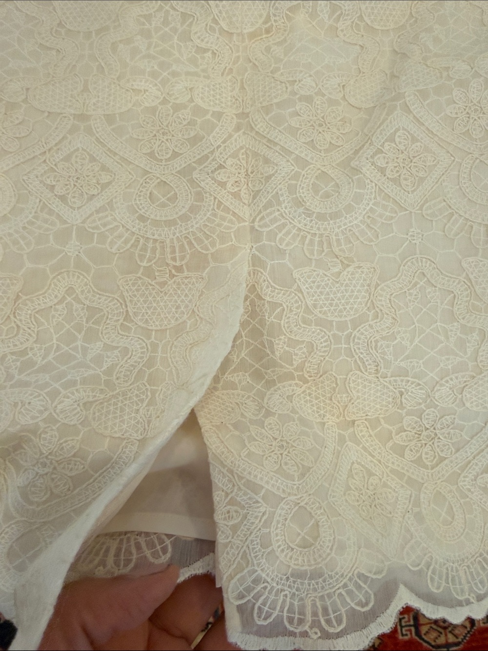 Tory Burch size small Elegant White Lace Pencil Skirt size 6 - Picture 9 of 9